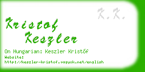 kristof keszler business card