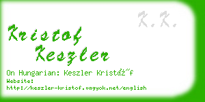 kristof keszler business card